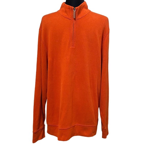 Lands' End Other - Lands End Quarter Zip Pullover Burnt Orange Bedford Rib Sweater Mens Size Large